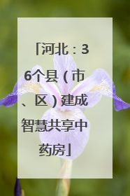 河北：36个县（市、区）建成智慧共享中药房