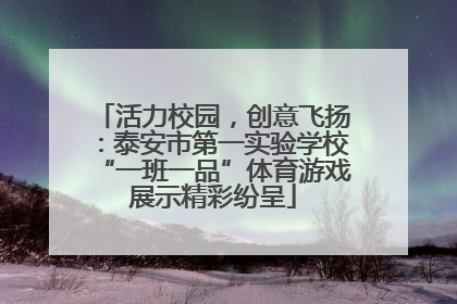 活力校园，创意飞扬：泰安市第一实验学校“一班一品”体育游戏展示精彩纷呈