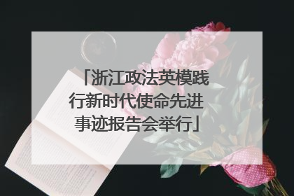 浙江政法英模践行新时代使命先进事迹报告会举行