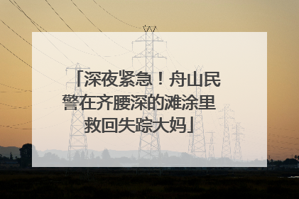 深夜紧急！舟山民警在齐腰深的滩涂里救回失踪大妈