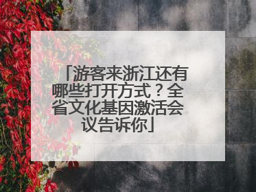 游客来浙江还有哪些打开方式？全省文化基因激活会议告诉你