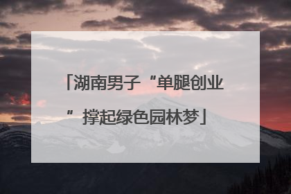 湖南男子“单腿创业”撑起绿色园林梦