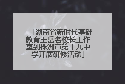 湖南省新时代基础教育王岳名校长工作室到株洲市第十九中学开展研修活动