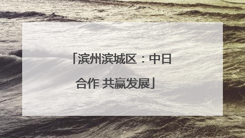 滨州滨城区：中日合作 共赢发展