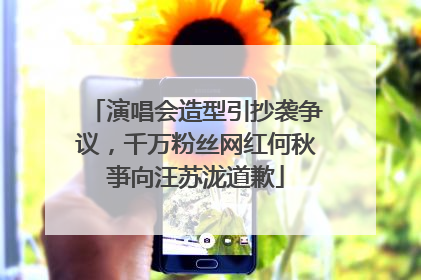 演唱会造型引抄袭争议，千万粉丝网红何秋亊向汪苏泷道歉