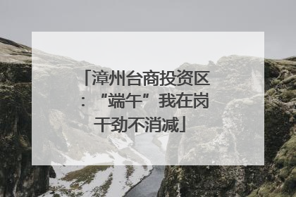 漳州台商投资区：“端午”我在岗 干劲不消减