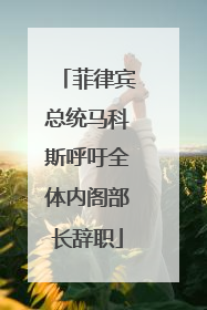 菲律宾总统马科斯呼吁全体内阁部长辞职