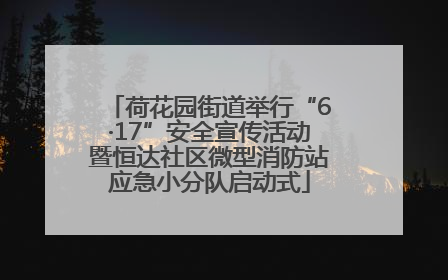 荷花园街道举行“6·17”安全宣传活动暨恒达社区微型消防站应急小分队启动式