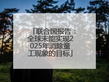 联合国报告：全球未能实现2025年消除童工现象的目标
