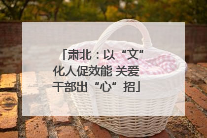 肃北：以“文”化人促效能 关爱干部出“心”招
