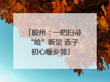 胶州：一把扫帚“绘”新景 赤子初心暖乡邻