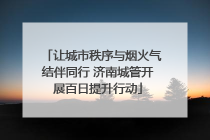 让城市秩序与烟火气结伴同行 济南城管开展百日提升行动