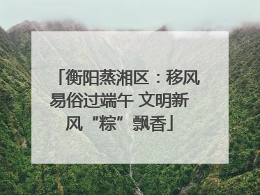 衡阳蒸湘区：移风易俗过端午 文明新风“粽”飘香