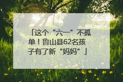这个“六一”不孤单！鲁山县62名孩子有了新“妈妈”