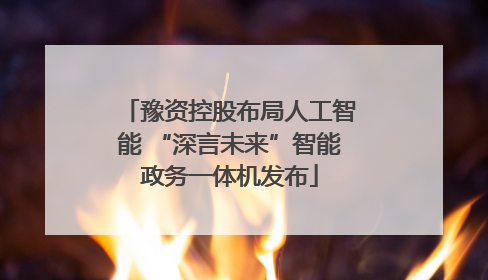 豫资控股布局人工智能 “深言未来”智能政务一体机发布