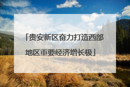 贵安新区奋力打造西部地区重要经济增长极