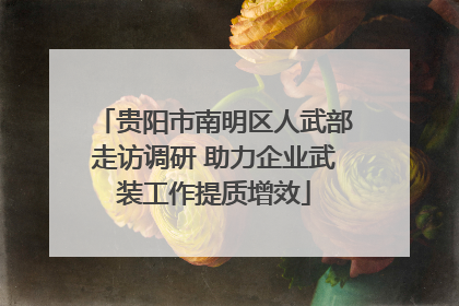 贵阳市南明区人武部走访调研 助力企业武装工作提质增效