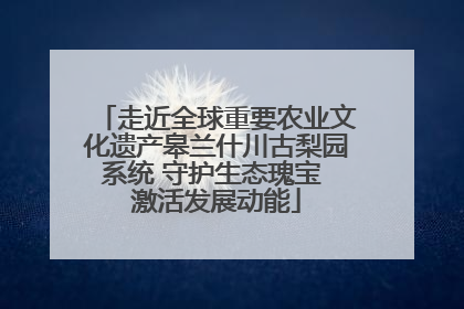 走近全球重要农业文化遗产皋兰什川古梨园系统 守护生态瑰宝 激活发展动能