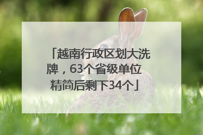 越南行政区划大洗牌，63个省级单位精简后剩下34个
