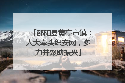 邵阳县黄亭市镇：人大牵头织安网，多力并聚助振兴