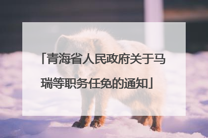 青海省人民政府关于马瑞等职务任免的通知
