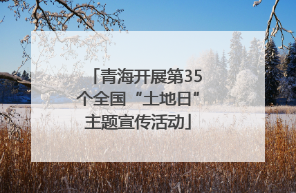 青海开展第35个全国“土地日”主题宣传活动