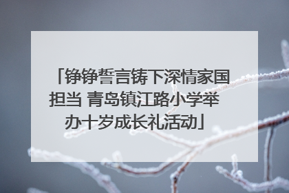 铮铮誓言铸下深情家国担当 青岛镇江路小学举办十岁成长礼活动