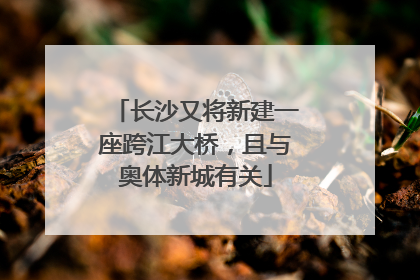 长沙又将新建一座跨江大桥，且与奥体新城有关