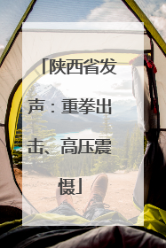 陕西省发声：重拳出击、高压震慑
