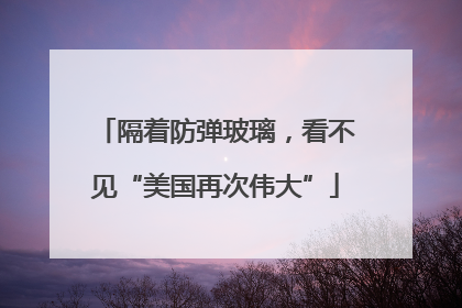 隔着防弹玻璃，看不见“美国再次伟大”