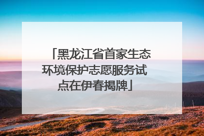 黑龙江省首家生态环境保护志愿服务试点在伊春揭牌