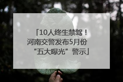 10人终生禁驾!河南交警发布5月份“五大曝光”警示