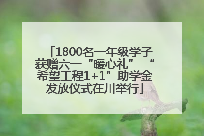 1800名一年级学子获赠六一“暖心礼” “希望工程1+1”助学金发放仪式在川举行