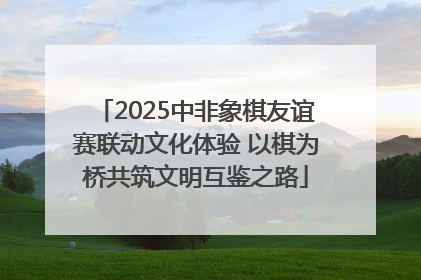 2025中非象棋友谊赛联动文化体验 以棋为桥共筑文明互鉴之路
