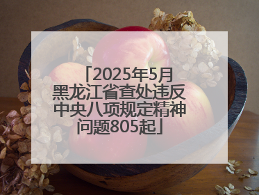 2025年5月黑龙江省查处违反中央八项规定精神问题805起