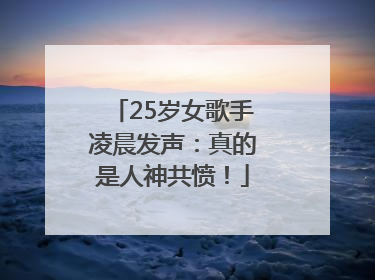 25岁女歌手凌晨发声：真的是人神共愤！