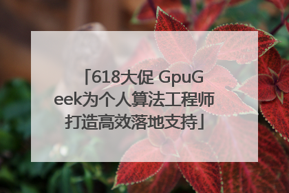 618大促 GpuGeek为个人算法工程师打造高效落地支持