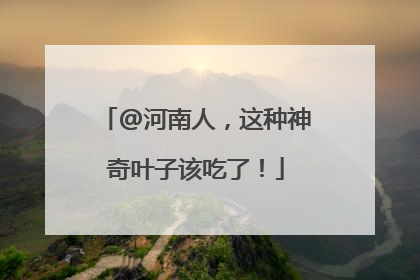 @河南人，这种神奇叶子该吃了！